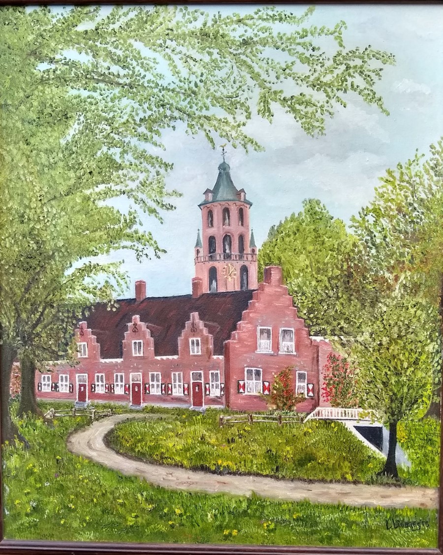 A2.5.Trapgevelhuisjes schilderij van L. Liebregts